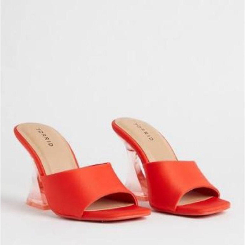 TORRID Lucite Flare Heel Sandal - Picture 3 of 11